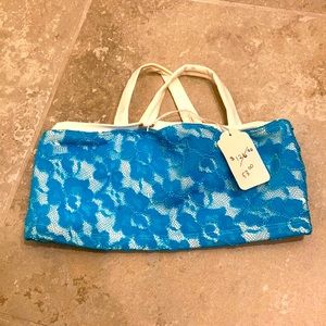 Blue and wait top/bathing suit